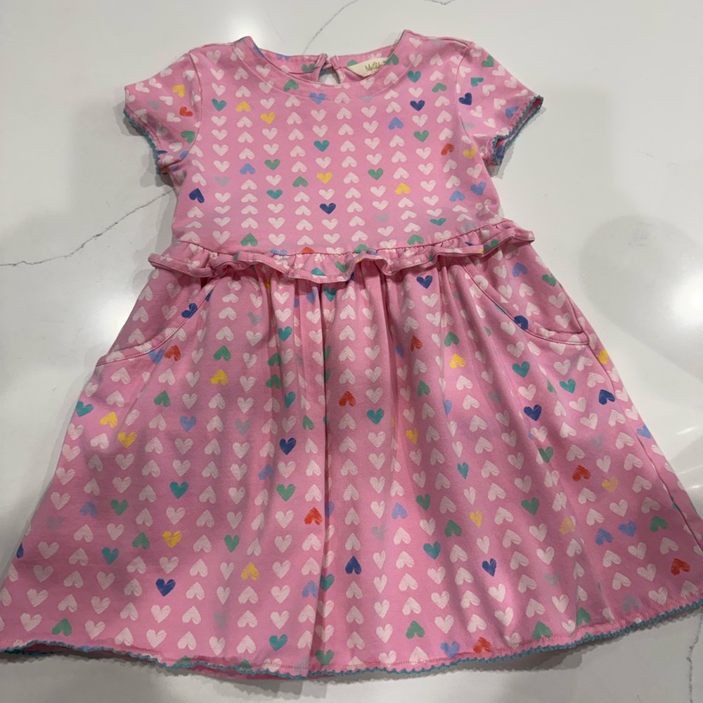 Matilda Jane Pink Heart Patterned Kids Dress 4T
